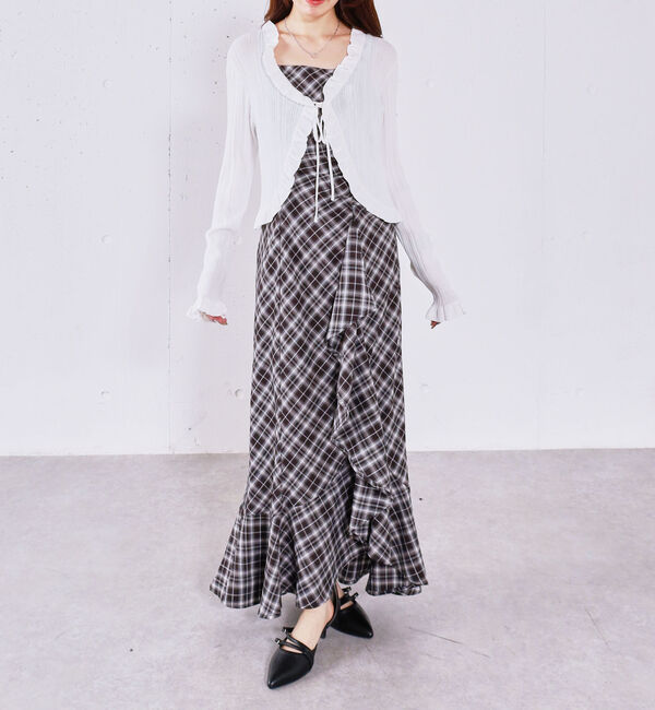 archives「ラッフルチェックキャミワンピース」|ワンピース|