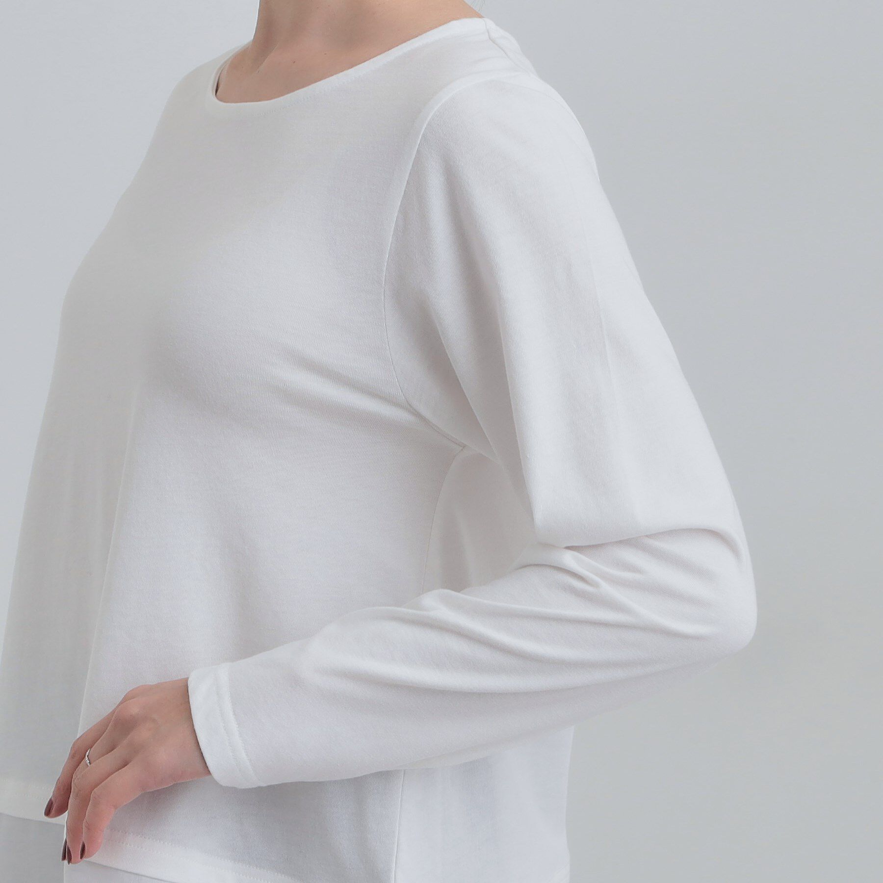 SHOO･LA･RUE「【2点セット/S-LL】時短で決まる もちもちハイネックニット+裾シャツインナー」|ニット・セーター|