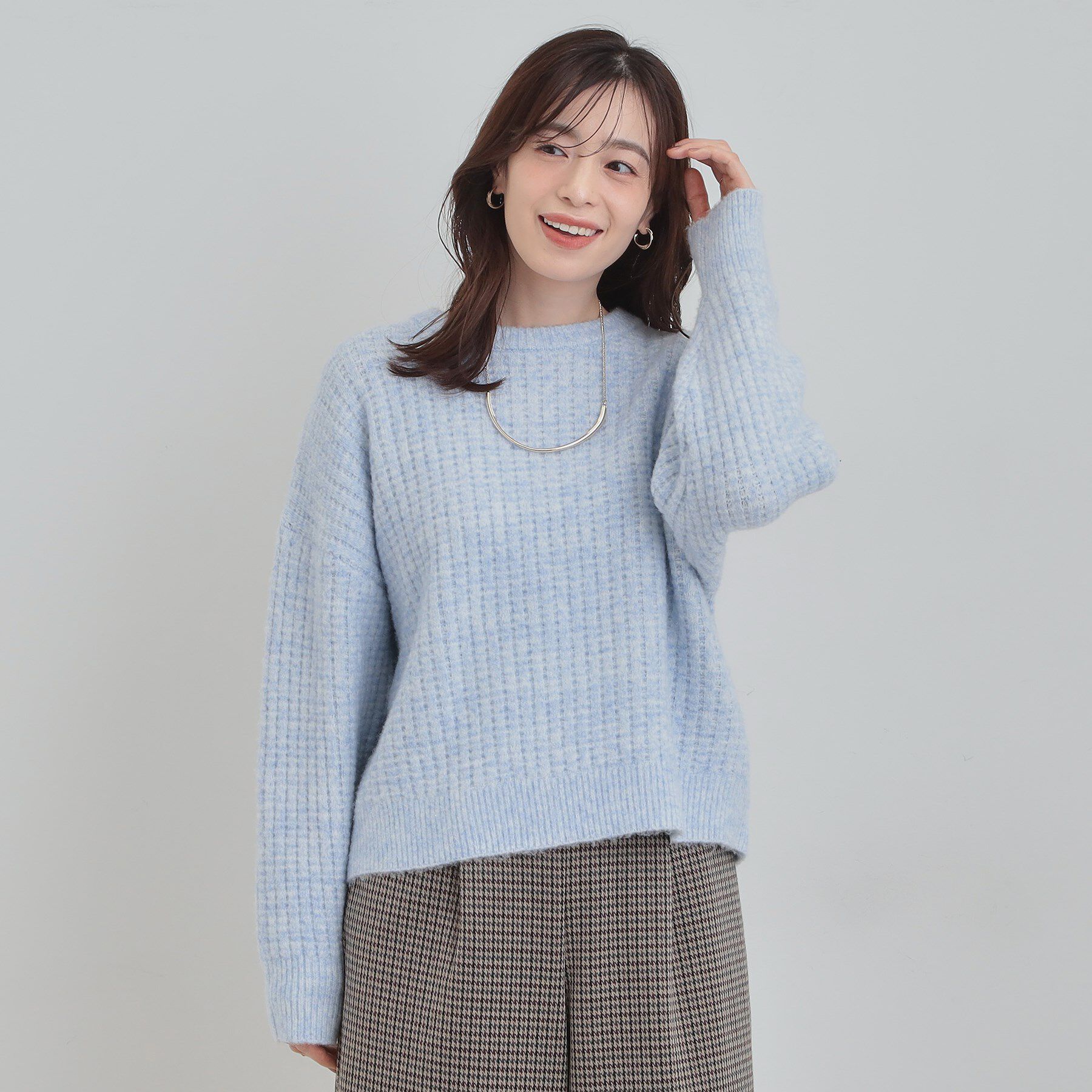 SHOO･LA･RUE「【洗濯機可】ふわふわミックスカラーニット」|ニット・セーター|