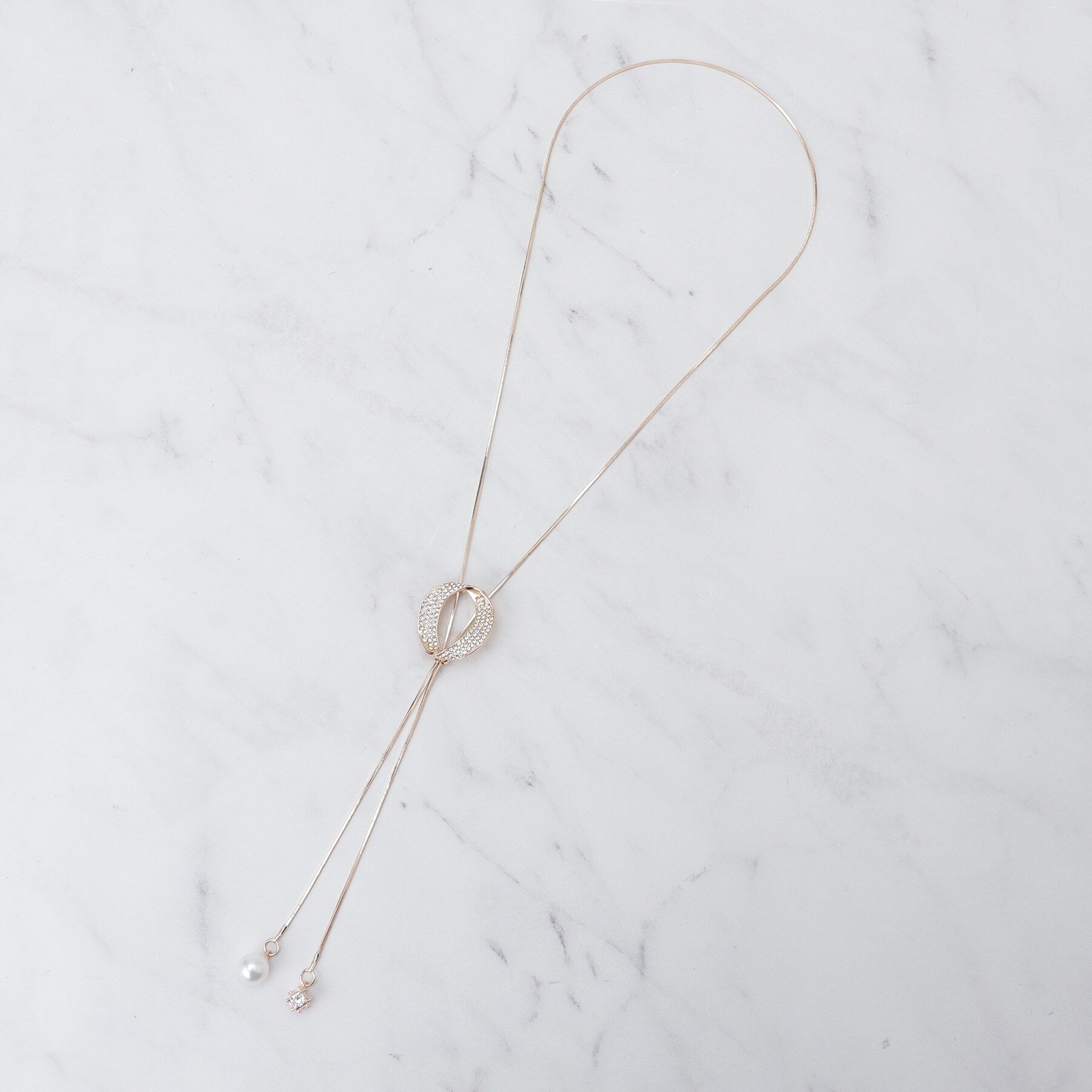 SHOO･LA･RUE「キラキラループタイネックレス」|ネックレス|ピンクゴールド(00