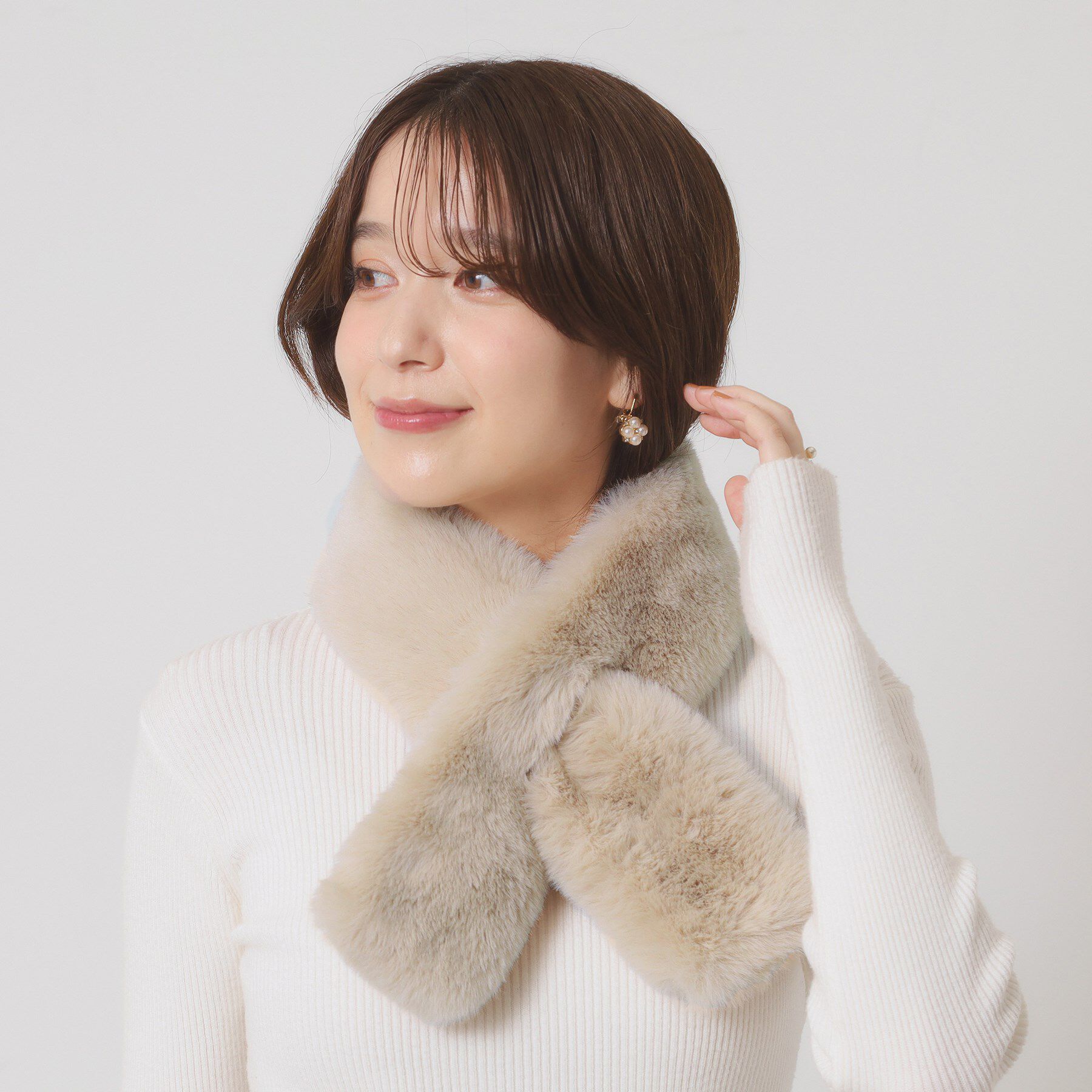 ITS&rsquo;DEMO「【6色展開】ミニファーマフラー」|ストール|