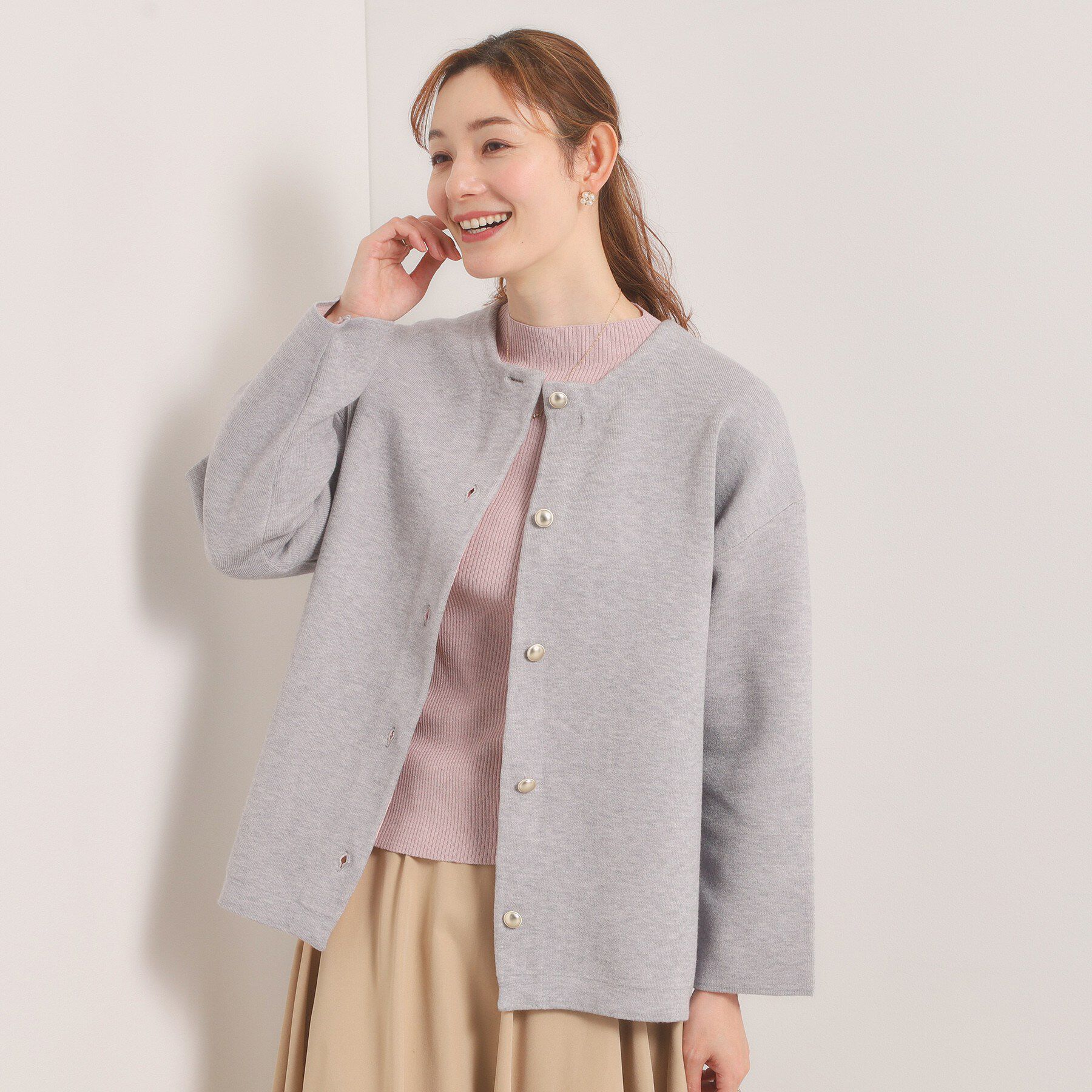 ITS&rsquo;DEMO「【手洗い可】Wフェイスニットコーディガン」|カーディガン|