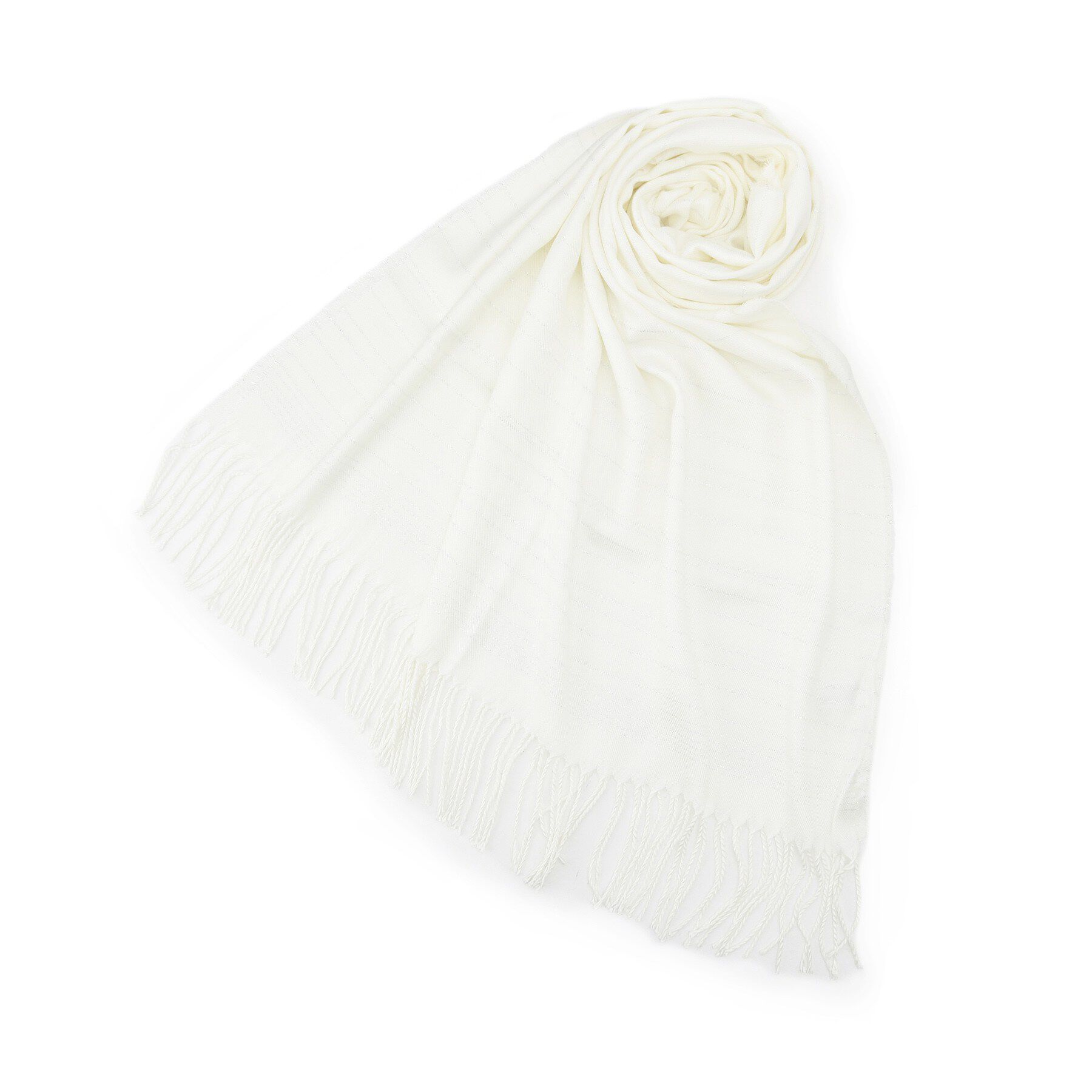 ITS&rsquo;DEMO「【手洗い可】ラメボーダーストール」|ストール|アイボリー(004)