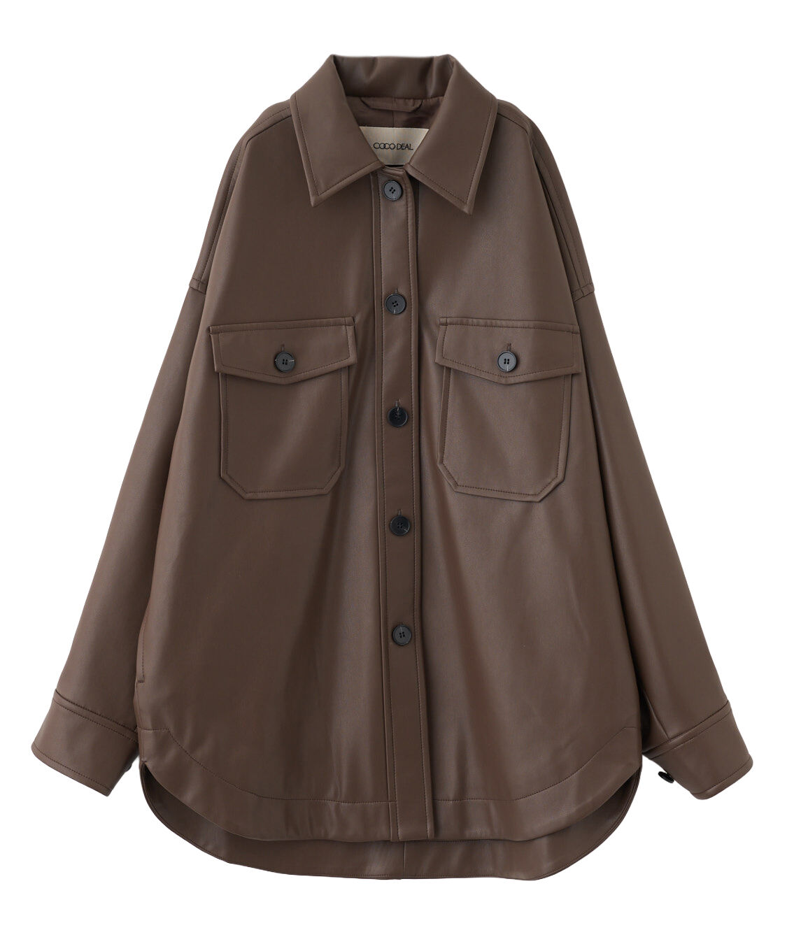 COCO DEAL「シャツライクレザーブルゾン」|ブルゾン・スタジャン|