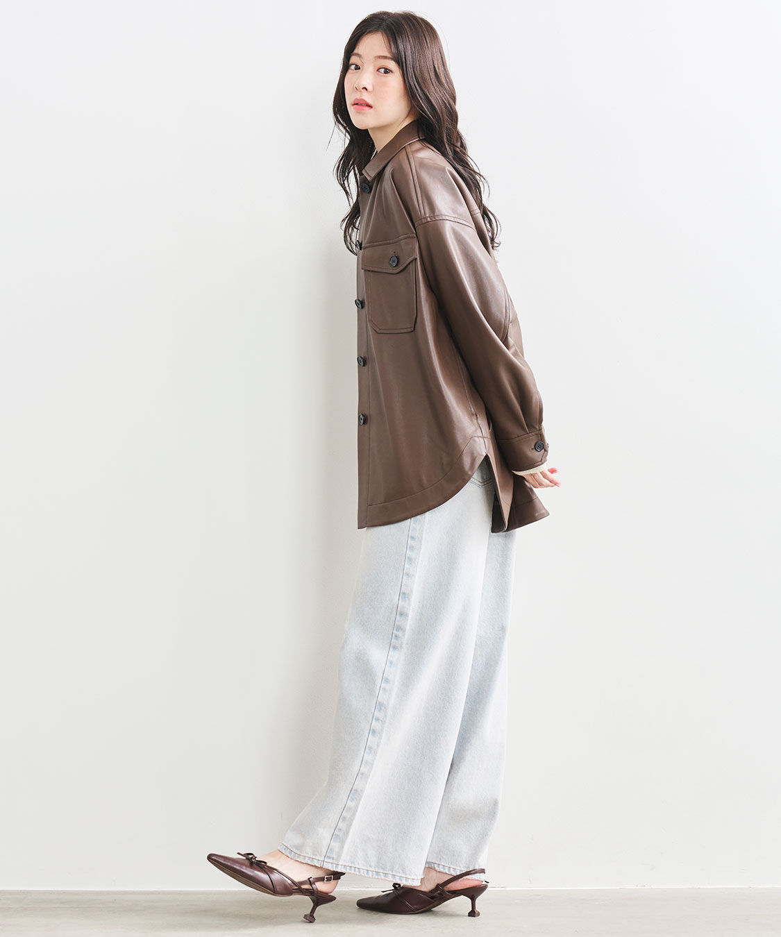 COCO DEAL「シャツライクレザーブルゾン」|ブルゾン・スタジャン|