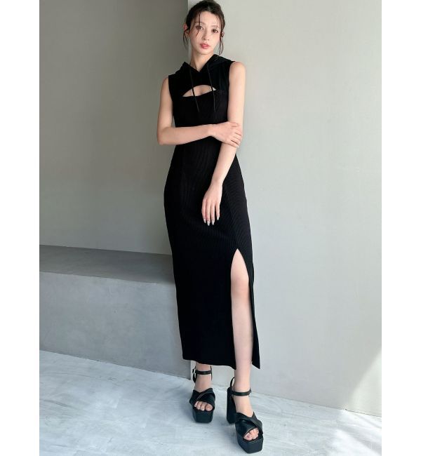 RESEXXY「カットアウトフーディワンピース」|ワンピース|