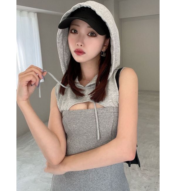 RESEXXY「カットアウトフーディワンピース」|ワンピース|