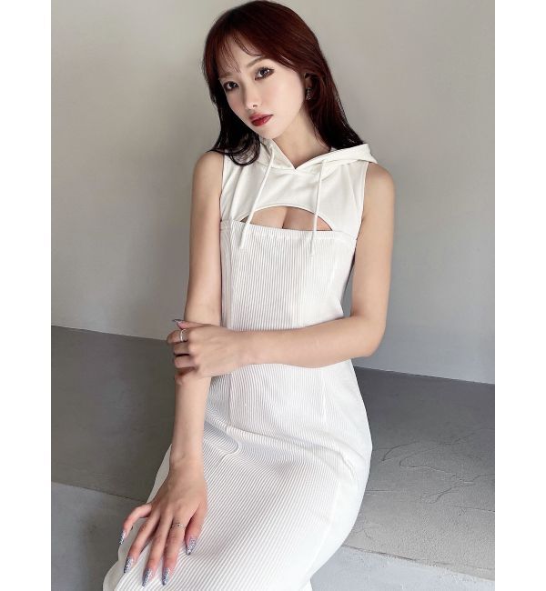 RESEXXY「カットアウトフーディワンピース」|ワンピース|