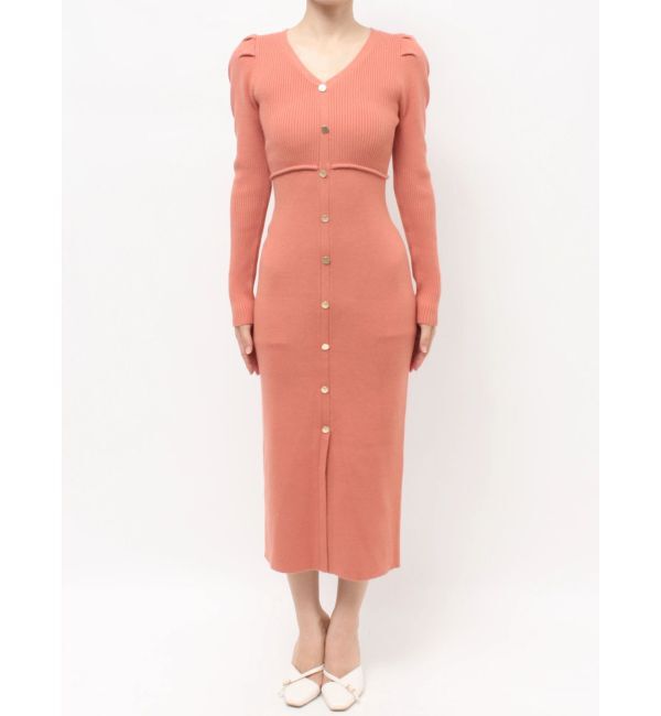 RESEXXY「ゴールドボタンタイトニットワンピース」|ワンピース|