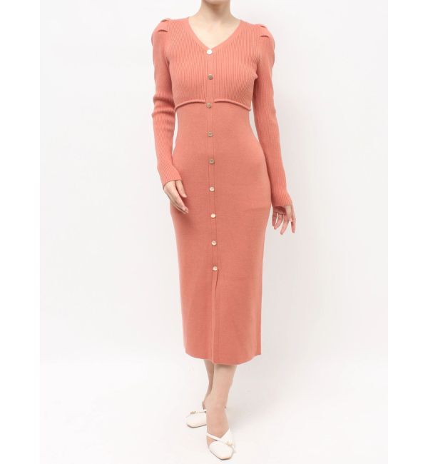 RESEXXY「ゴールドボタンタイトニットワンピース」|ワンピース|