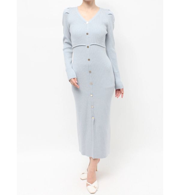 RESEXXY「ゴールドボタンタイトニットワンピース」|ワンピース|