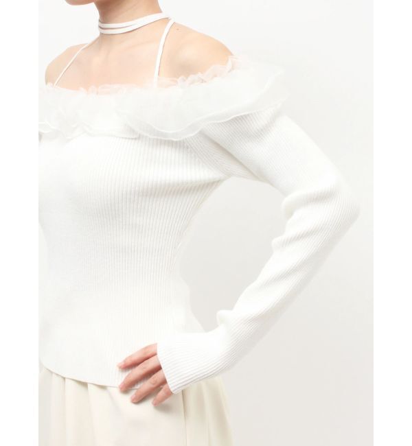 RESEXXY「シアーコンビオフショルニットトップス」|ニット・セーター|