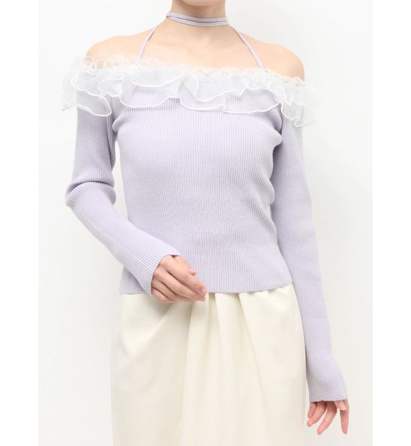 RESEXXY「シアーコンビオフショルニットトップス」|ニット・セーター|