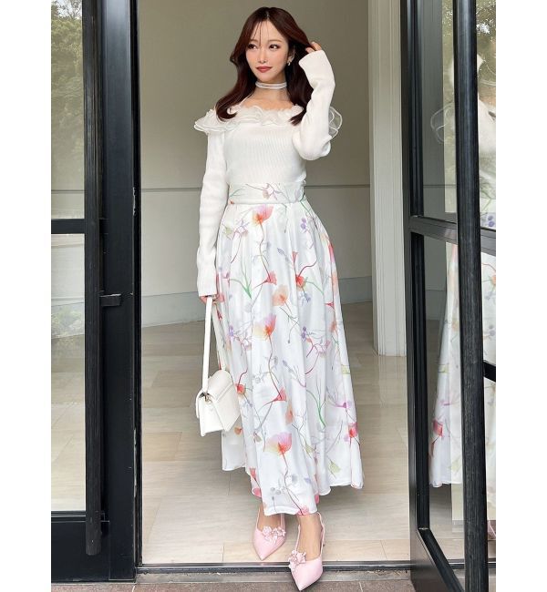 RESEXXY「シアーコンビオフショルニットトップス」|ニット・セーター|