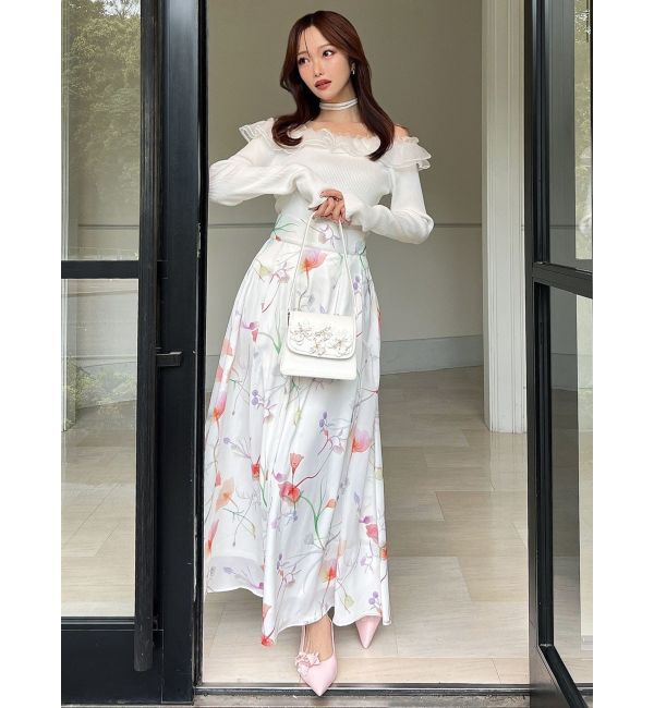 RESEXXY「シアーコンビオフショルニットトップス」|ニット・セーター|