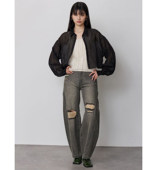 MURUA「マットシアーシャツ」|シャツ・ブラウス|