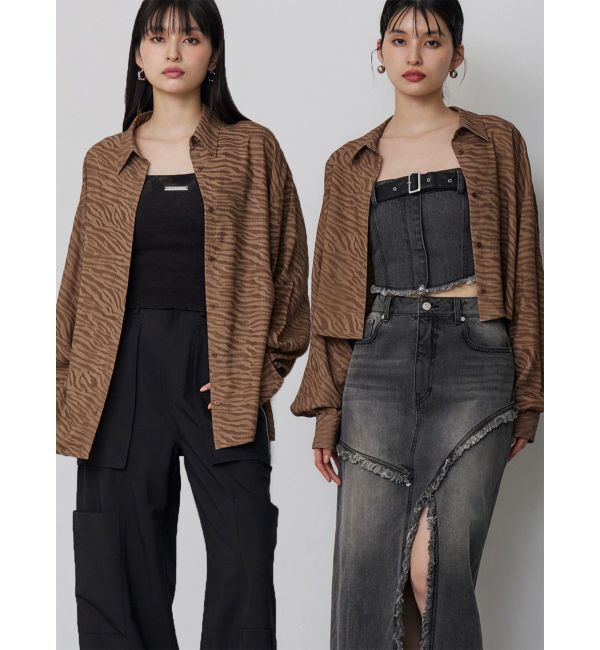 MURUA「マットシアーシャツ」|シャツ・ブラウス|ダークミックス