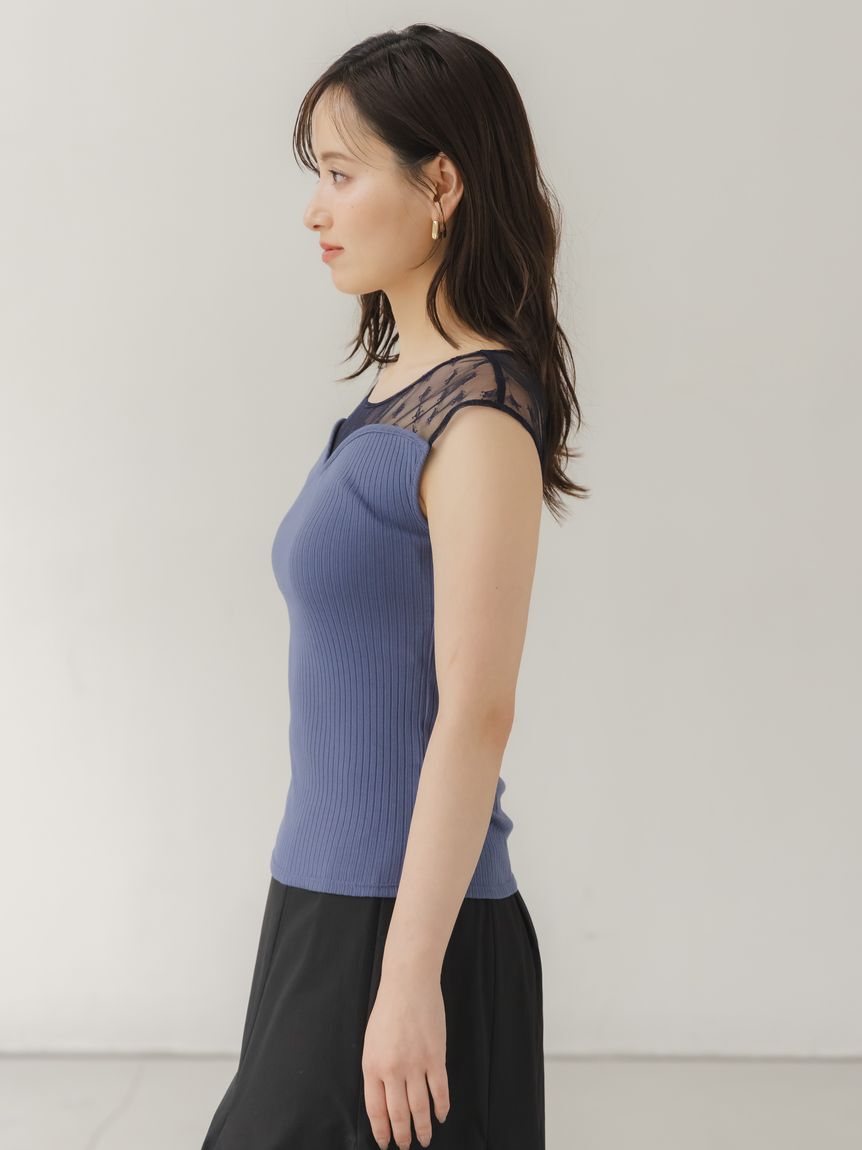 SNIDEL「シアー切替カットプルオーバー」|Tシャツ・カットソー|