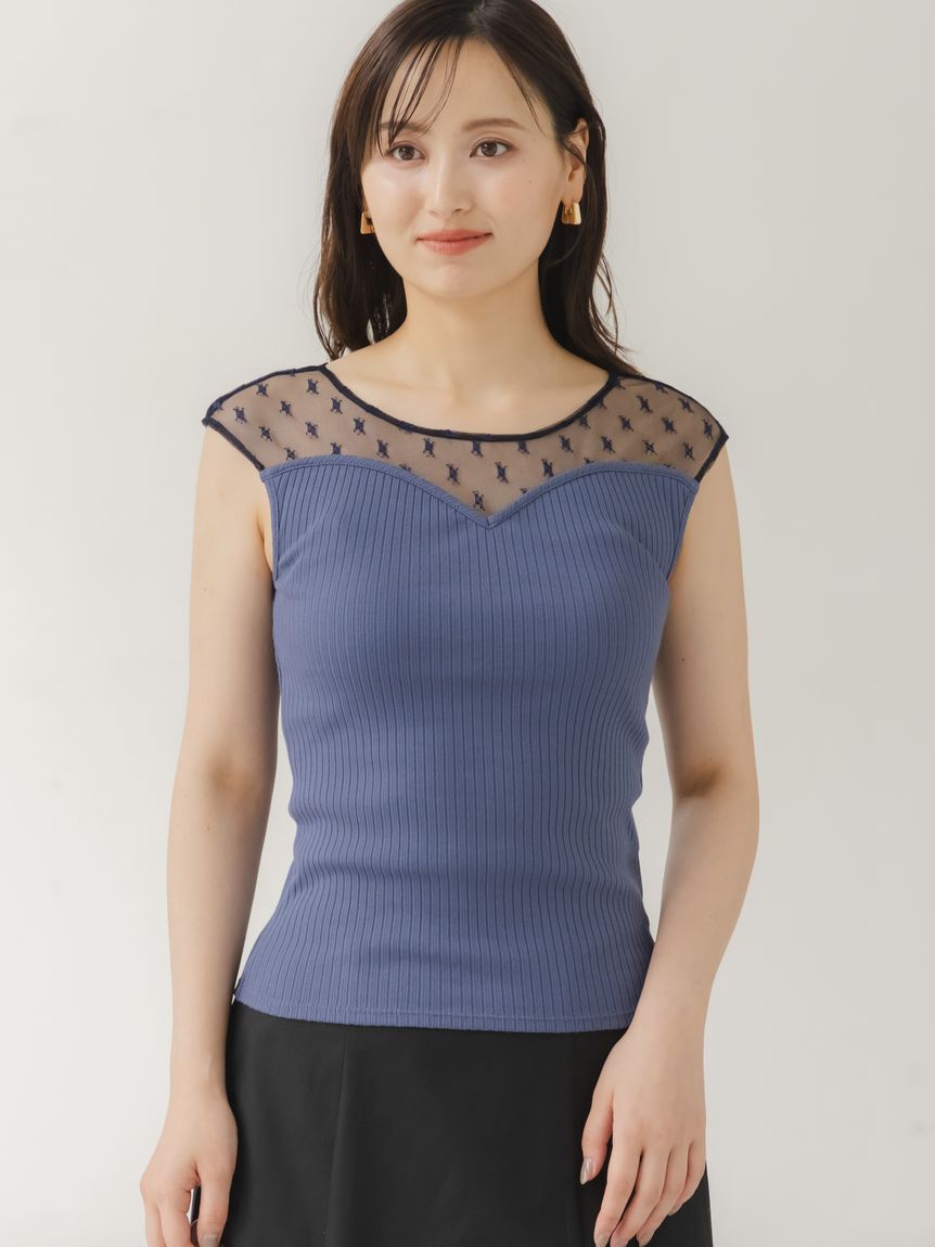 SNIDEL「シアー切替カットプルオーバー」|Tシャツ・カットソー|