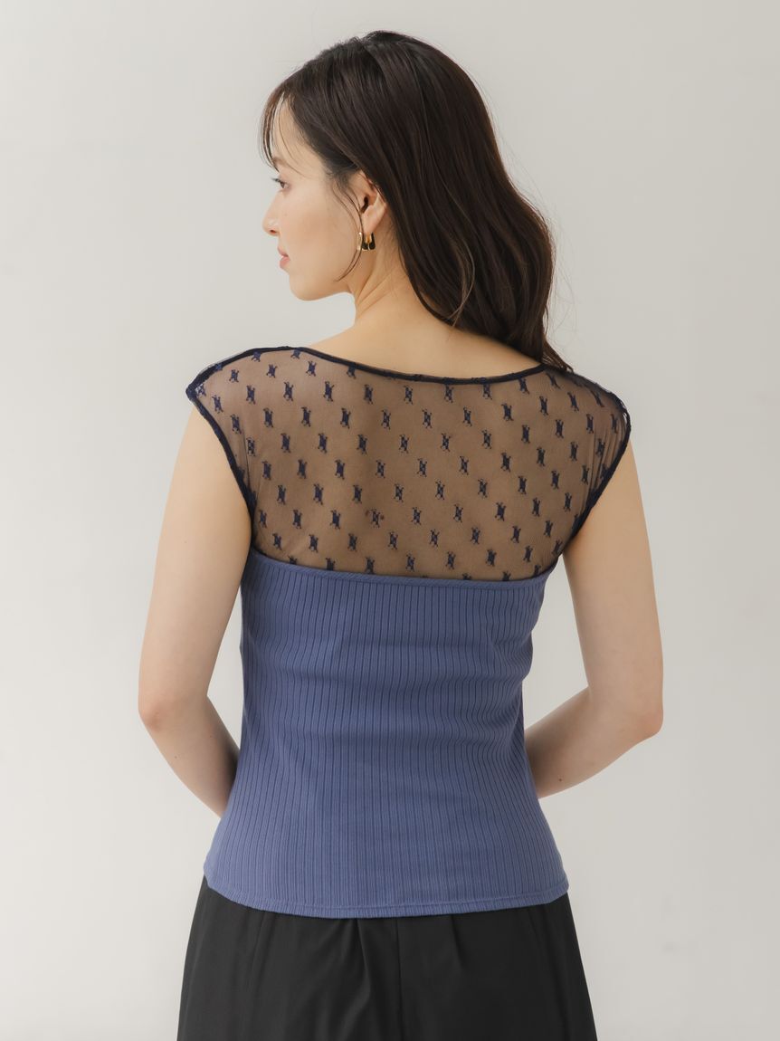 SNIDEL「シアー切替カットプルオーバー」|Tシャツ・カットソー|