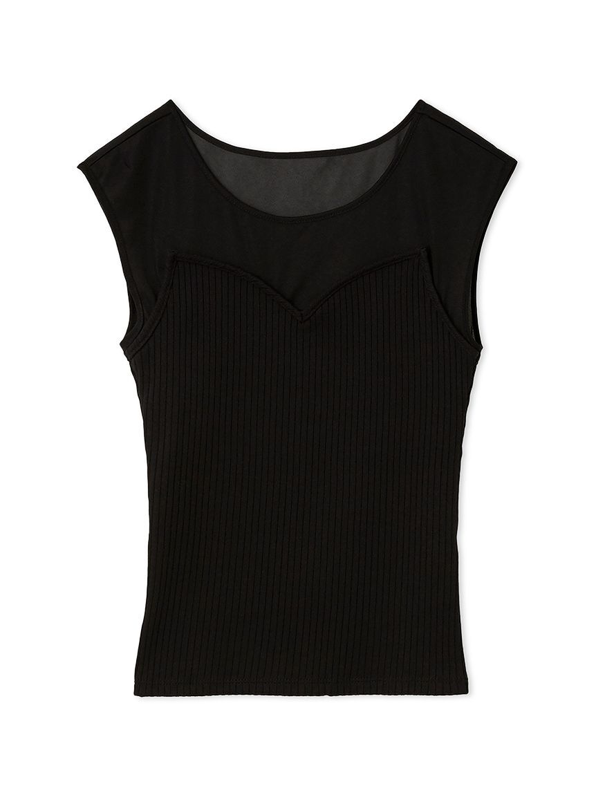 SNIDEL「シアー切替カットプルオーバー」|Tシャツ・カットソー|BLK