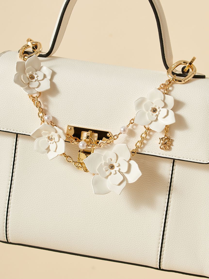 SNIDEL「フラワーブルームチャーム」|キーケース|WHT