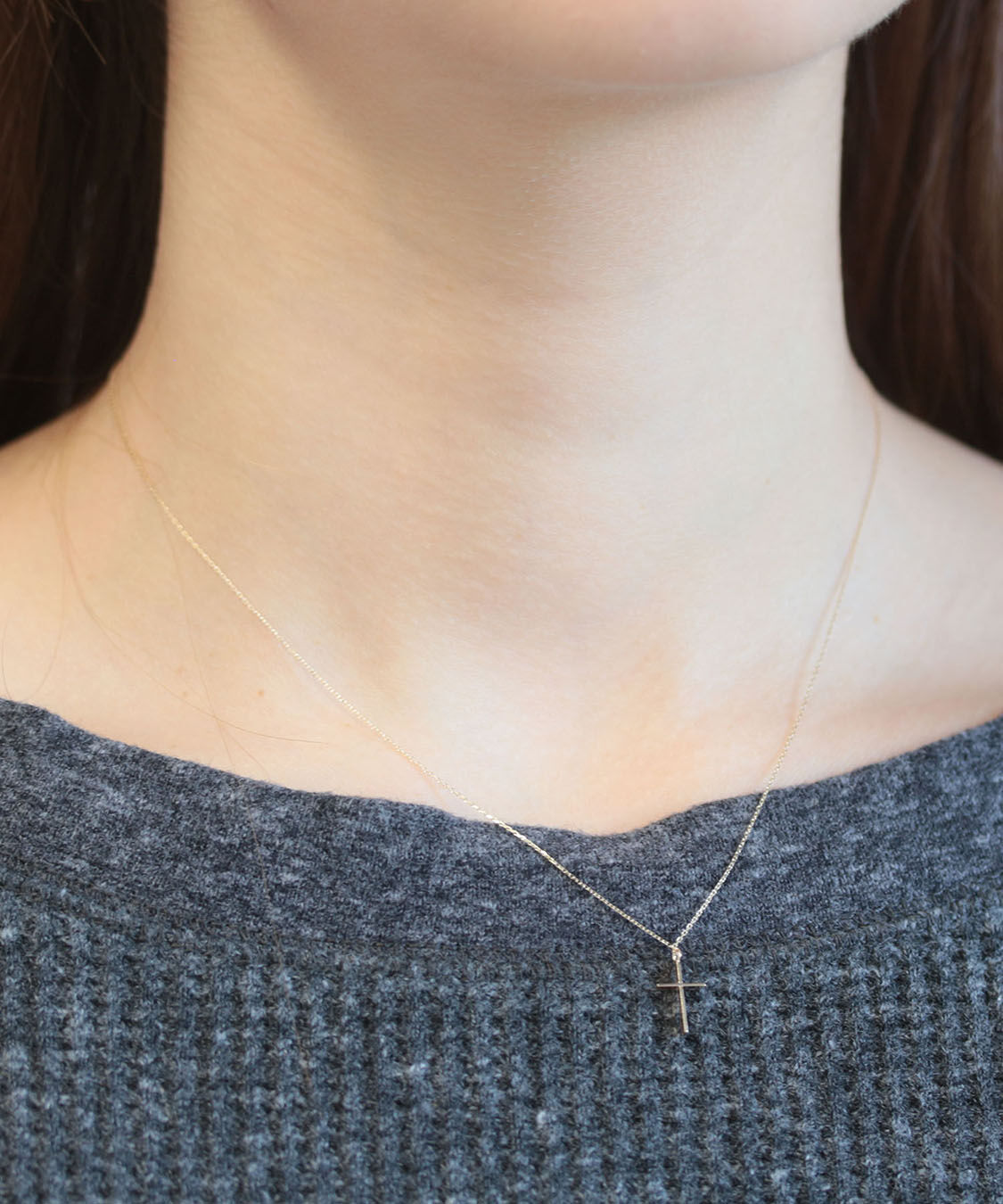  「ゴールド クロス ネックレス | K10YG 」|ネックレス|