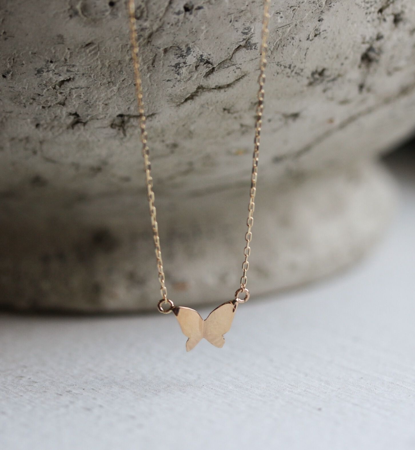  「ゴールド バタフライ ネックレス | K10YG」|ネックレス|