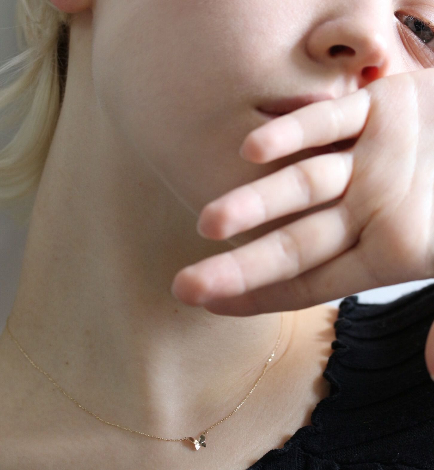  「ゴールド バタフライ ネックレス | K10YG」|ネックレス|