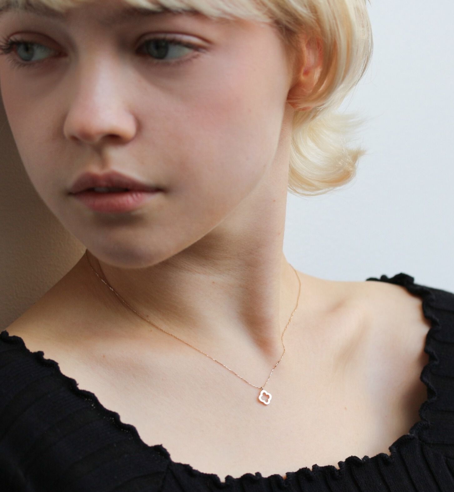  「ゴールド クローバー ネックレス | K10YG」|ネックレス|