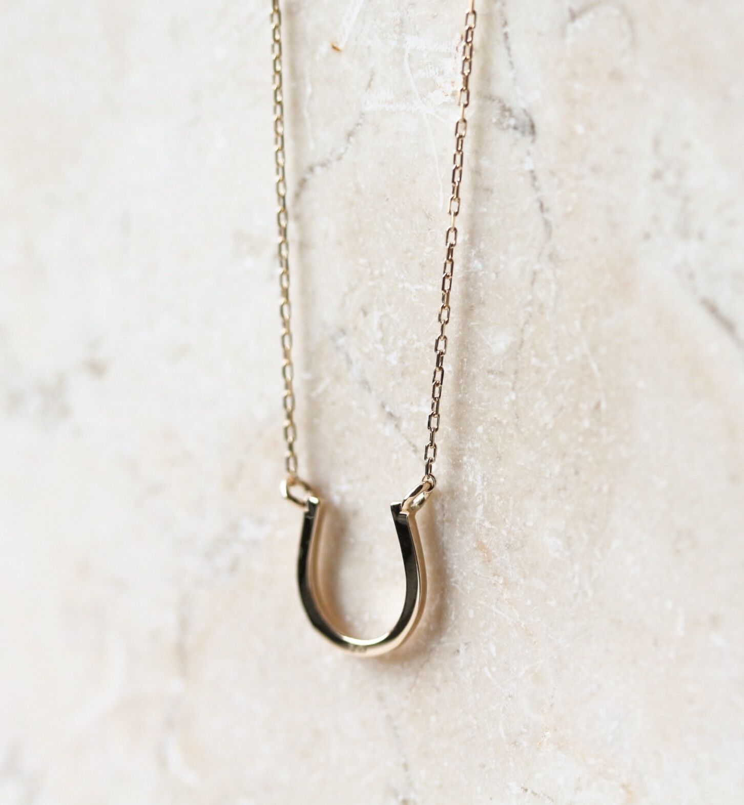  「ゴールド ホースシュー ネックレス | K10YG」|ネックレス|