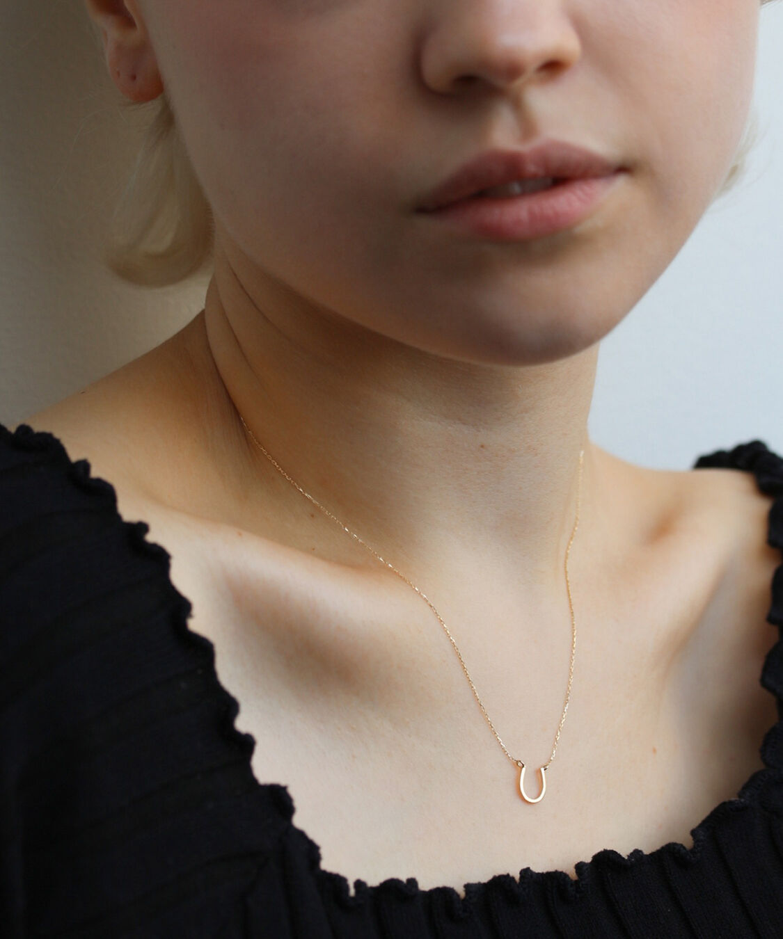  「ゴールド ホースシュー ネックレス | K10YG」|ネックレス|