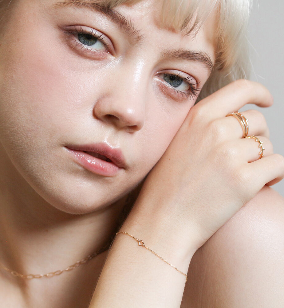  「ゴールド ハート ブレスレット | K10YG」|ブレスレット・バングル|