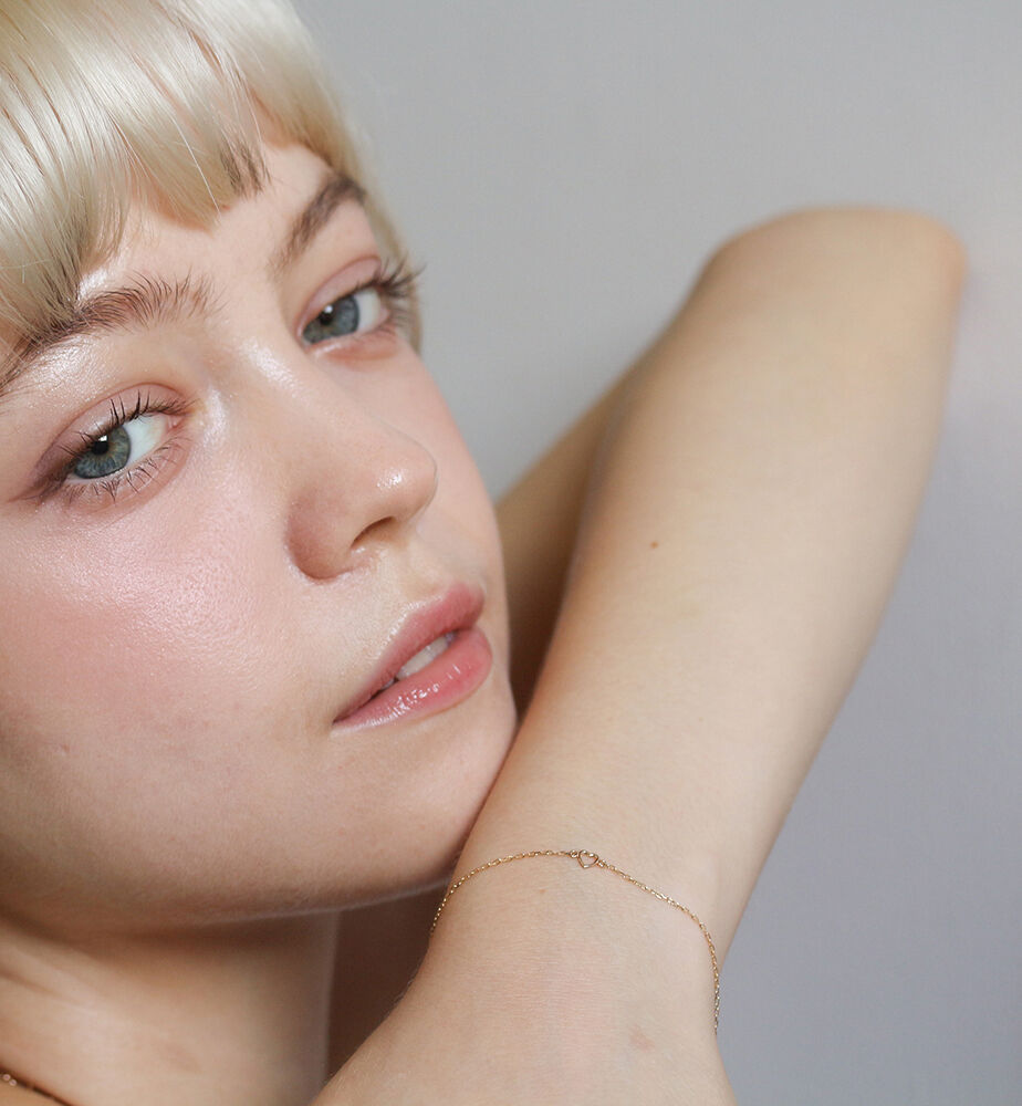  「ゴールド ハート ブレスレット | K10YG」|ブレスレット・バングル|