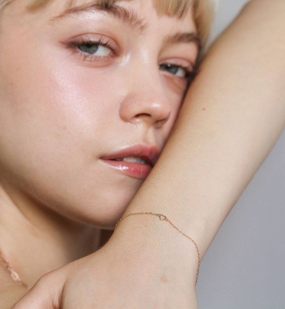  「ゴールド ハート ブレスレット | K10YG」|ブレスレット・バングル|