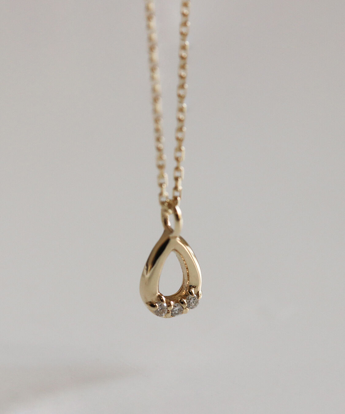  「ダイヤモンド ペアシェイプ ネックレス | K10YG」|ネックレス|