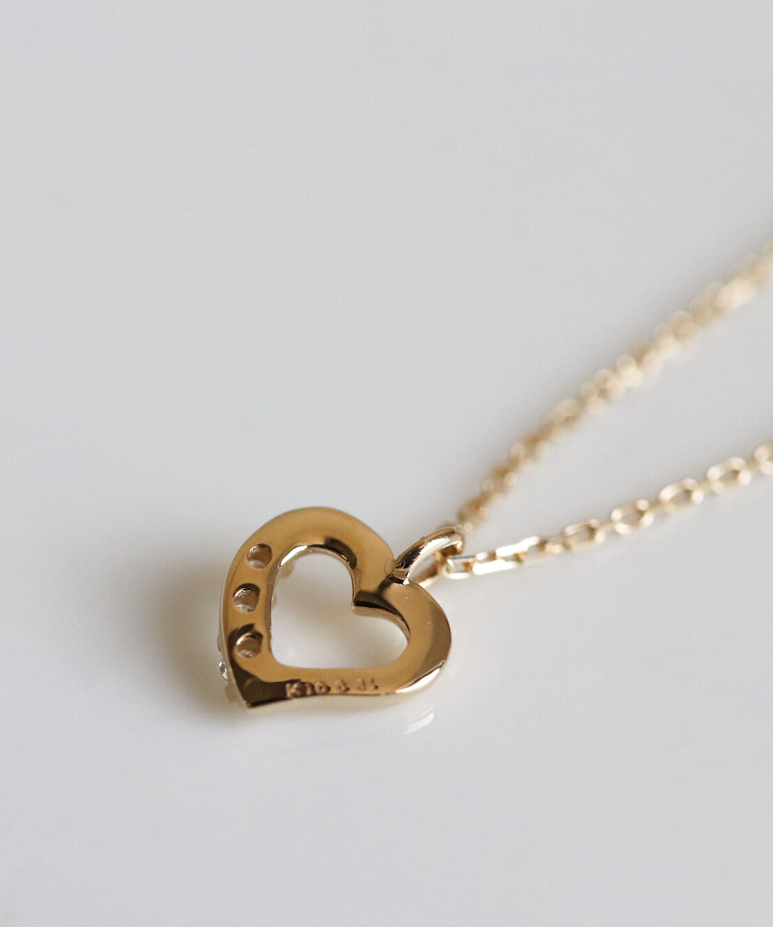  「ダイヤモンド ハート ネックレス | K10YG」|ネックレス|