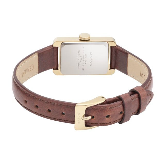 MATOW「〈MATOW (マトウ)〉 Tsuki 朧月-おぼろづき- ｽｸｴｱｺﾞｰﾙﾄﾞ ﾚｻﾞｰ ｱﾗﾋﾞｯｸ」|腕時計|