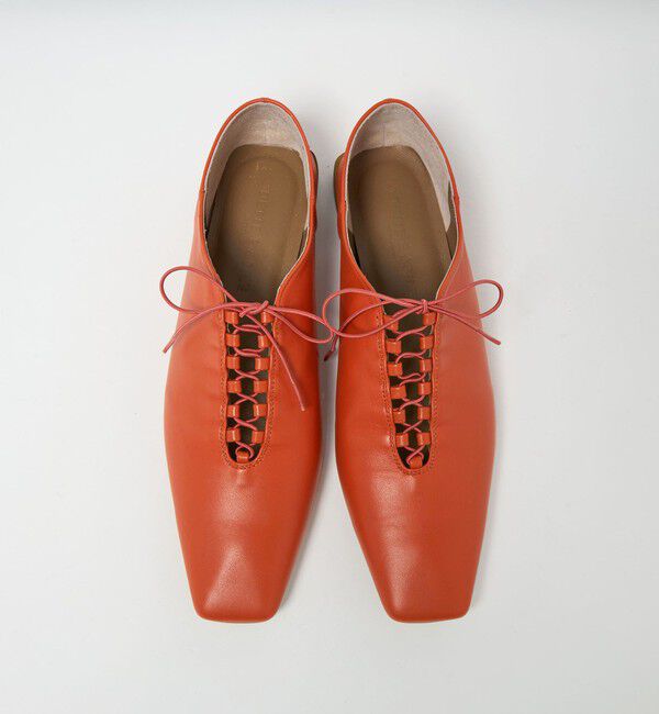 ODETTE E ODILE「ファインレースアップ フラット10&uarr;」|パンプス|RED