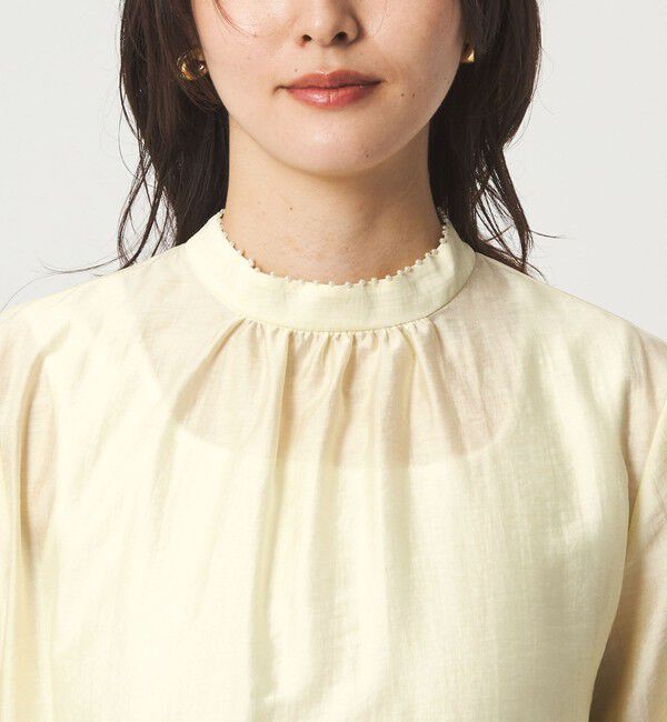 UNITED ARROWS green label relaxing「フェイクパール スタンドネック ブラウス」|シャツ・ブラウス|