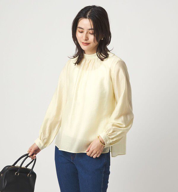 UNITED ARROWS green label relaxing「フェイクパール スタンドネック ブラウス」|シャツ・ブラウス|