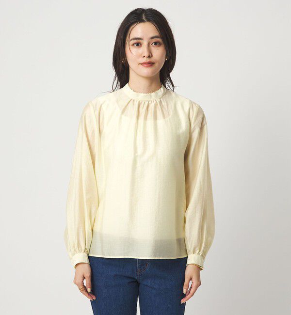 UNITED ARROWS green label relaxing「フェイクパール スタンドネック ブラウス」|シャツ・ブラウス|