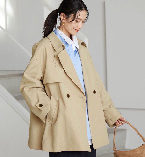 UNITED ARROWS green label relaxing「［size SHORTあり］ミドル トレンチ コート 撥水」|トレンチコート|BEIGE