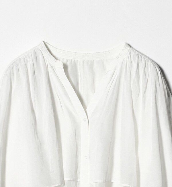 UNITED ARROWS green label relaxing「［size SHORTあり］ボイル レイヤー ギャザー ブラウス」|シャツ・ブラウス|