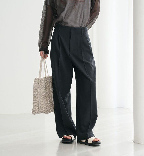 BEAUTY&YOUTH UNITED ARROWS「ポリエステルブレンド ２タック タブワイドパンツ」|その他|