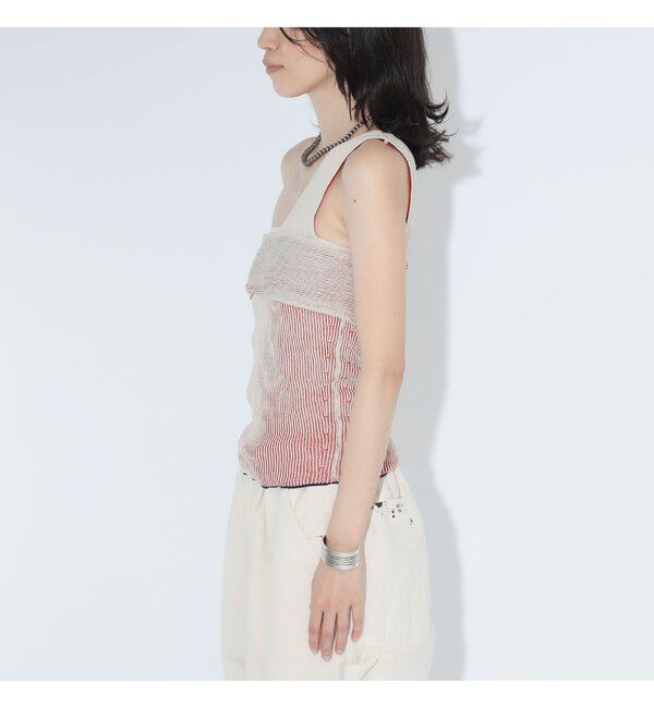 BEAMSBOY「maturely / プレーティング ワンショルダー ベスト」|ベスト・ジレ|