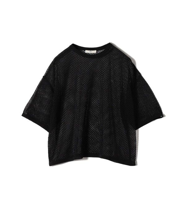 SHIPS for women「〈手洗い可能〉メッシュ編 半袖 ニット プルオーバー」|ニット・セーター|