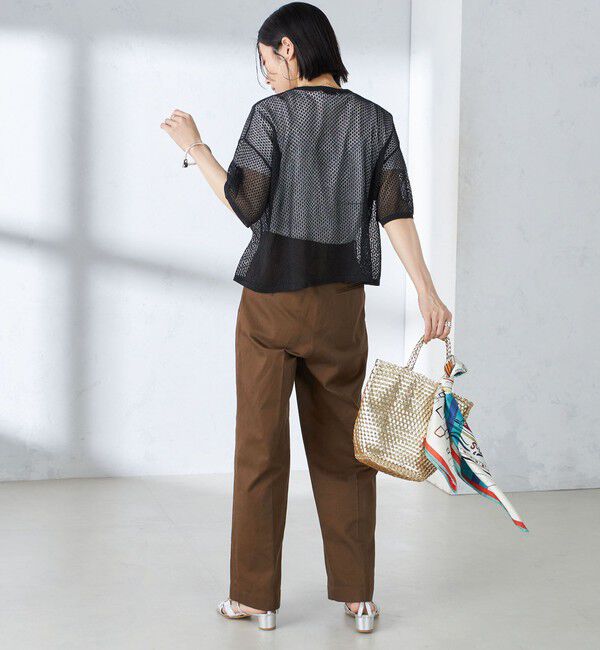 SHIPS for women「〈手洗い可能〉メッシュ編 半袖 ニット プルオーバー」|ニット・セーター|