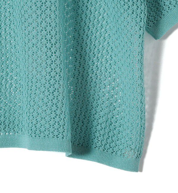 SHIPS for women「〈手洗い可能〉メッシュ編 半袖 ニット プルオーバー」|ニット・セーター|