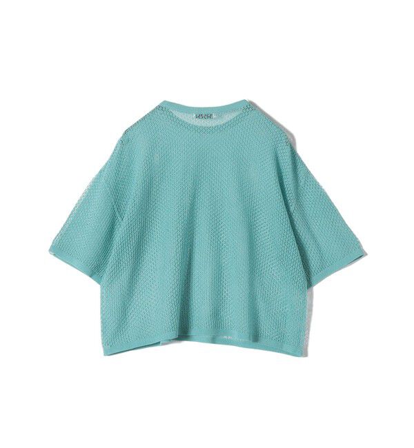 SHIPS for women「〈手洗い可能〉メッシュ編 半袖 ニット プルオーバー」|ニット・セーター|